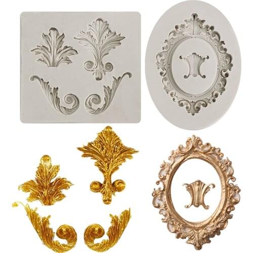 European Style Retro Relief Photo Frame Silicone Mold Chocolate Fudge Cake Resin Molds kitchen Accessories Cake Decorating Tools