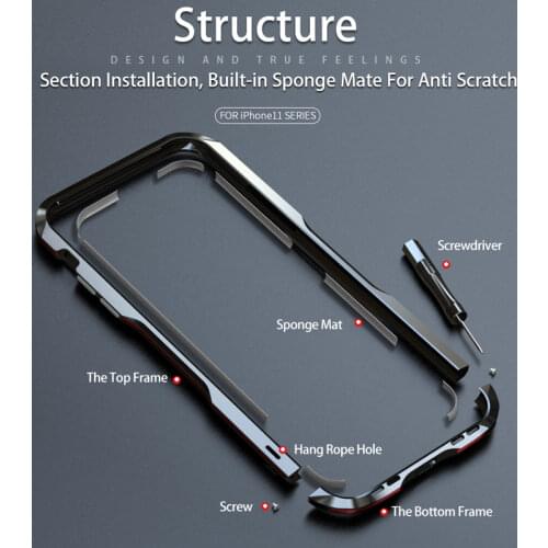 Luxury Metal Bumper Case for iPhone11 Pro Case Aluminium Frame Hard Protective Cover for iPhoneX XS MAX XR 7 8 Plus Bumper Case