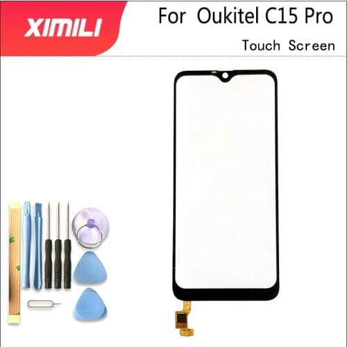 6.088''Touch Glass Panel For Oukitel C15 Pro Touch Screen Digitizer Sensor Front Outer Glass Lens Original Screen+ Tools