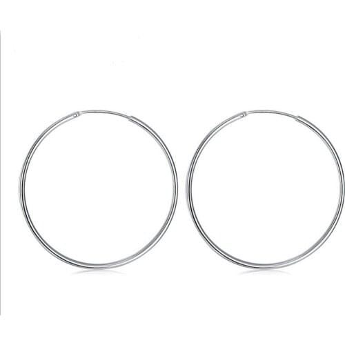 50and60MM Smooth large ersonality Super Big Circles Hoop Earrings For Women Fashion 925 Silver Jewelry Bijoux Trendy Statement#8
