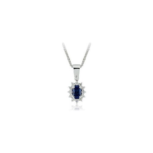 Symbol Gold 0.45 Carat Diamond Sapphire Necklace Fashion Jewelry Stylish Brilliant Eye-catching Pendant For Women
