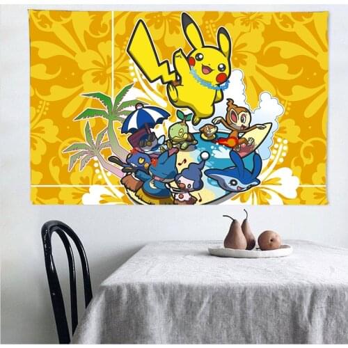 Pokemon Background Cloth Room Decoration Background Anime Cartoon Characters Printing Customizable Background Cloth