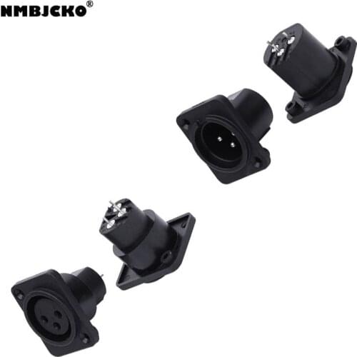 High quality A218219 MODEL 200pcs/lot XLR 3P Female male PC Chassis Panel Mount Socket xlr female male connector with plastic