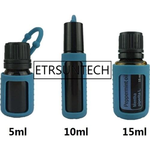 200pcs Essential Oil Bottle Case Cover Storage Box Protector Silicone Protective Carrying Holder 6 Color for Choose