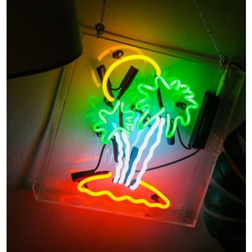 Green And Yellow Neon Glass Tube Home Beer Bar Neon Signs Lighting Signage