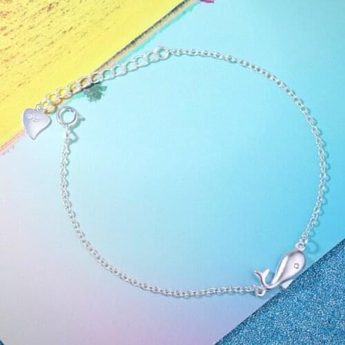 DreamySky New Arrivals Real Pure Silver Color Lovely Fish Bracelets For Women pulsera de plata Drop Shipping