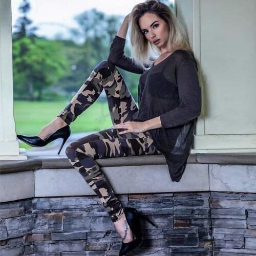 Melody Women Fashion Camouflage Leggings Sexy Print Femme Push Up Pants Skinny Seamless Plus Size Full Length