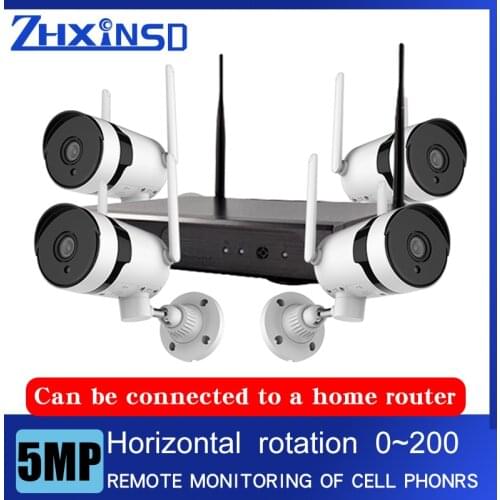 ZHUHUIFEI 5MP NVR Outdoor Security Camera Set HD Wireless CCTV System Four Channel Audio Waterproof WIFI IP Security Camera