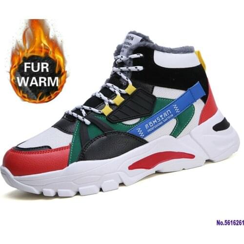 Winter Shoes Men Boots Plush Warm Clunky Snow Boots For Men Sneakers Ankle Boots Men Walking Shoes Hip Hop Botas Hombre