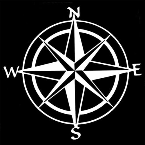 1PC 15cm*15cm Originality Nautical Compass Vinyl Decal Car Boat Window Wall Nautical Sailing Anchor Ship Sticker