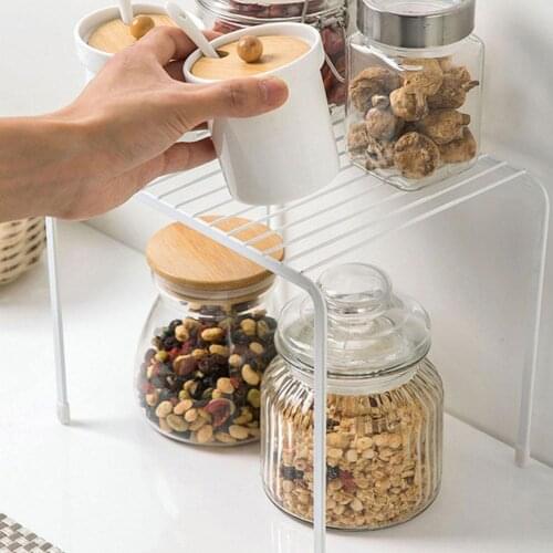1pc Iron Kitchen Storage Rack Closet Shelf Dish Drying Rack Spice Jars Holder Seasoning Bottles Shelves Spice Rack