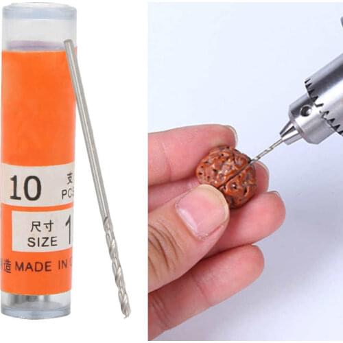 10pcs Twist Drill Bit Small Straight Shank Hardware Tools Industrial Supplies 1mm 1.45mm 1.65mm 1.8mm 1.85mm