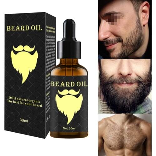 30ML 100% Natural Organic Beard Growth Oil Facial Hair Grow Beard Essential Oil for Men Styling Beard Grooming Products TSLM2