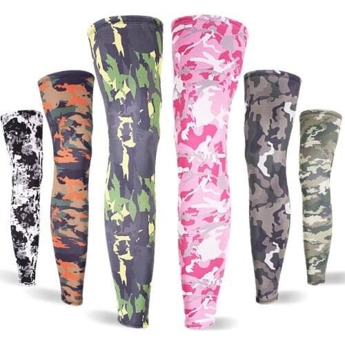 Men Women Camouflage Camping Race gaiter Leg Cover Cycling Basketball Leg Guard Ice Silk Warmer UV Protect Sport Safety Legging