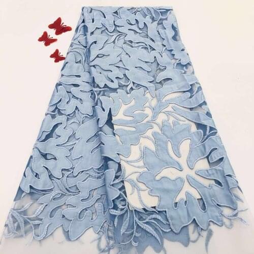 2020 Beautiful Nigerian French Lace Fabric High Quality Embroidery Lace Fabric Latest 5 Yards For Wedding Dress FJ3118