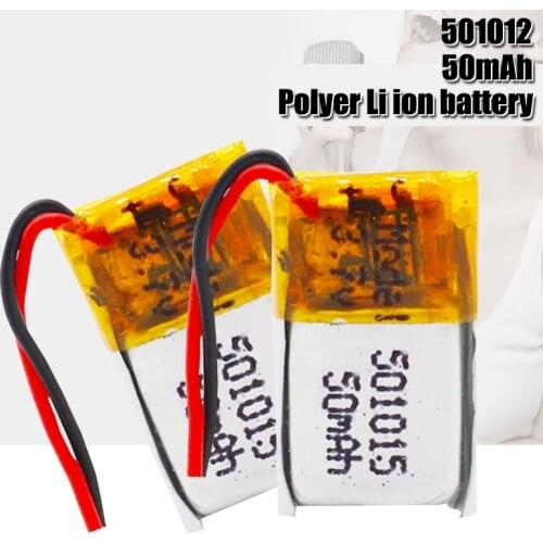 3.7V 50mAh Li Polymer Li ion Battery 501012 For DIY 3D classes mp3 Record pen bluetooth earphone speaker smart watch