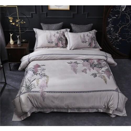 New Luxury Digital Printing 60S Egyptian cotton Bedding sets Queen King Pastoral Duvet cover Bed sheet set Pillowcases 4pcs Nice