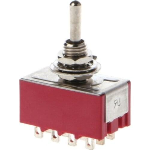 5pcs Durable Mini MTS-403 Toggle Switches AC 250V 2A 125V 6A 12 Pins 3 Position ON OFF ON Switch Power Conctrol