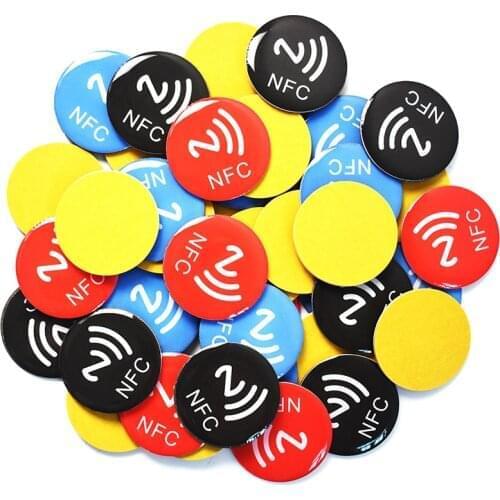 50pc NFC 213 Epoxy Tags 13.56MHz ISO14443A NFC Sticker Anti Metal NFC213 All NFC Phone Available RFID NFC tag Stickers