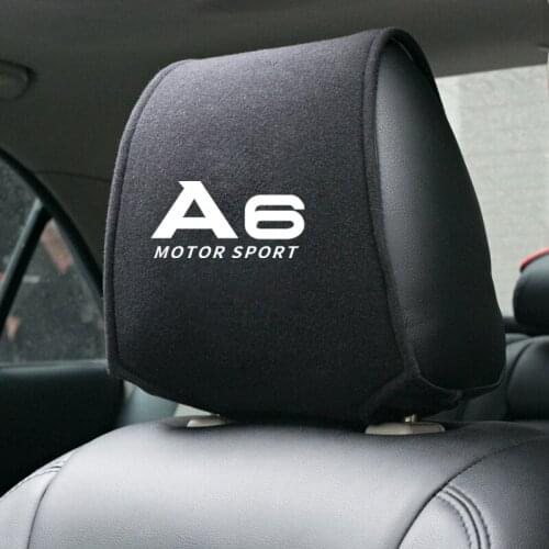 1PCS Car accessories embroidery logo Car seat headrest cover for Audi A6 A7 A8 Q3 Q5 Q7 S8 TT Car Emblems