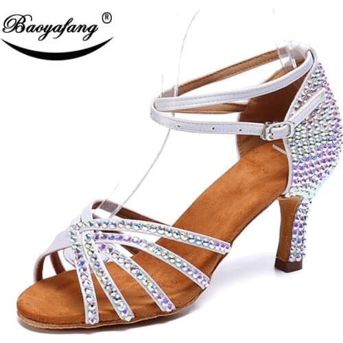 BaoYaFang woman white fashion Summer Fish Toe Sandals 8cm solid heel woman Ankle strap Dancing shoes ladies sweet party shoe