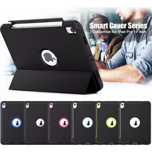 Case For Apple iPad Pro 11 inch case with Pencil Holder Smart Shockproof 3 in 1 Stand tablets soft case for iPad Pro 11" Cover
