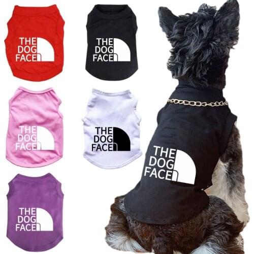 Designer Pet Dog Vest Clothes, Spring and Summer Small and Medium-sized Dog Pure Cotton T-shirts, The Dog Face Puppies Clothes