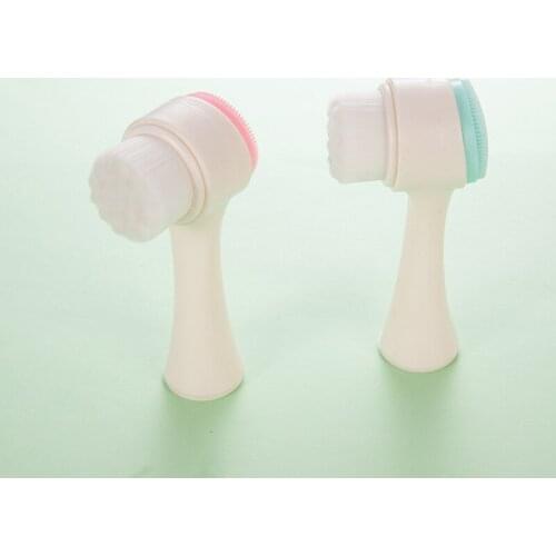 Double-Sided Silicone Facial Cleanser Brush, Manual Blackhead Removal Brush Facial Cleansing Massage Wash Product