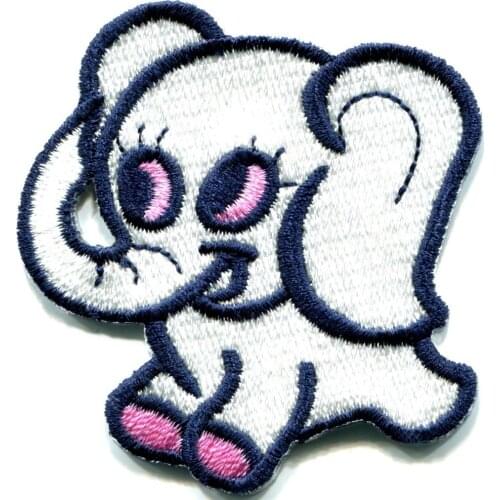 Hot! Elephant calf baby animal wildlife applique iron-on patch new(Size is about 6 * 6 cm)