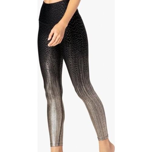 Ogilvy Mather Black Bronzing Dots Print Leggings For Women No Transparent Exercise Fitness Leggings Push Up Workout Female Pants