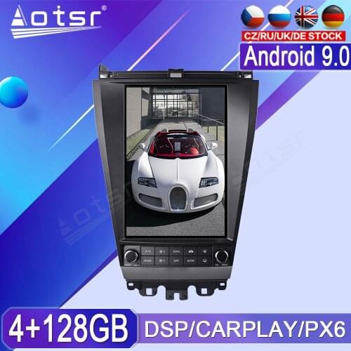 128G Android Tape Radio Recorder For Honda Accord 2003-2007 Car Multimedia Player Stereo Head Unit PX6 Tesla Navi GPS Auto Audio