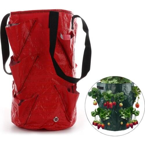 Strawberry Planting Bag PE Growing Bag 3 Gallon Strawberry Planting Bag Garden Home Balcony Vegetable Plants Bag
