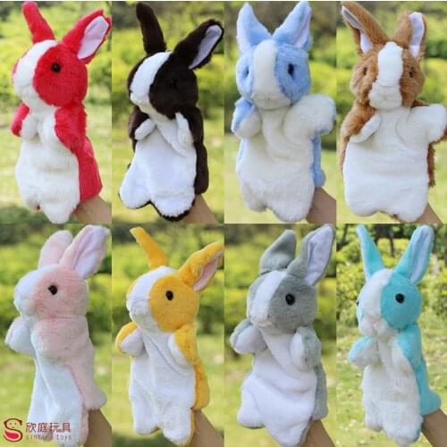 Cute plush toy puppets children Large hand puppet rabbit style gloves dolls