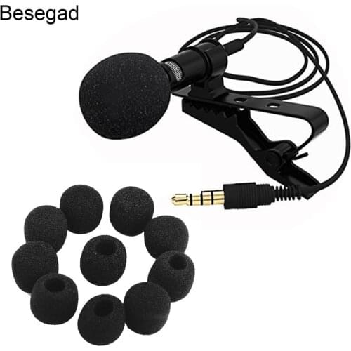 Besegad 5Pcs Lavalier Microphone Foam Cover Windscreen Windshield Wind Muff for Mini Clip-on Lapel Lavalier Microphone Mic