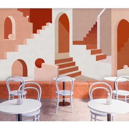 3D Morandi mural simple modern clothing store Nordic decoration background wall dining room bedroom living room wallpaper