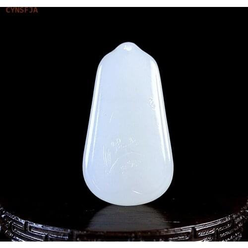 CYNSFJA New Real Rare Certified Natural Hetian Jade Nephrite Lucky Amulets Jade Pendant Hand Carved High Quality Best Gifts