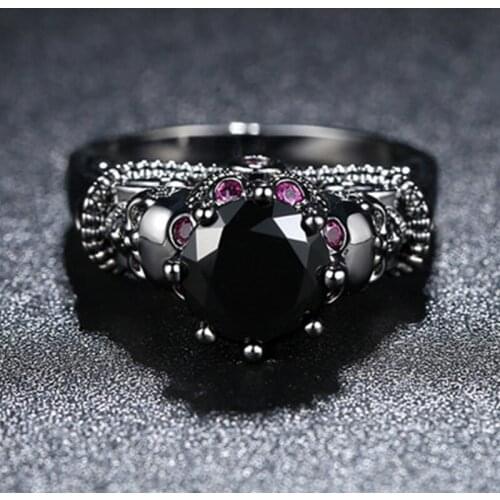 Popular Creative Skull Colorful Zircon Crystal Womens Ring For Engagement Party Jewelry Hand Accessories Size 6-10