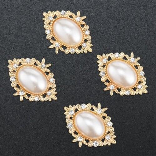 10pcs Flower Rhinestone Buttons For Girl Hair Accessories Dress Crafts Jewelry Accessories Scrapbooking Decorative Buttons 34mm