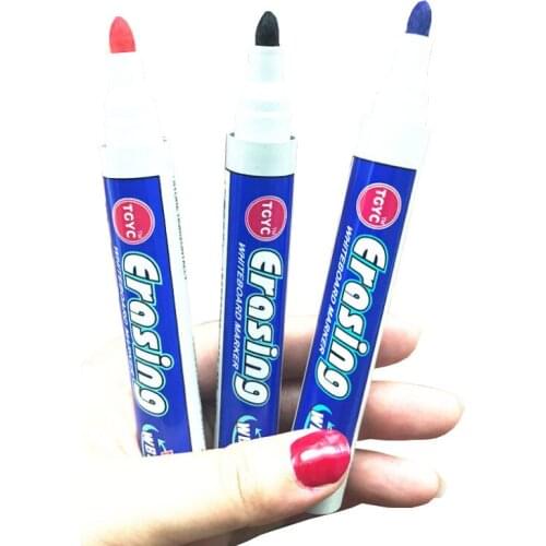 2pc Whiteboard Pen Safe And Environmentally Friendly Non-Toxic Water-Based Erasable Marker Black Red Blue Three Colors Optional
