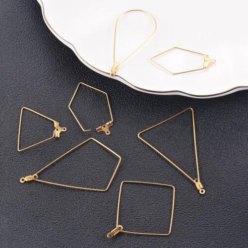 10Pcs Gold Stainless Steel Beading Hoop Earring Finding with Loop DIY Hoop Earring Components for Making Jewelry Making 6 Size
