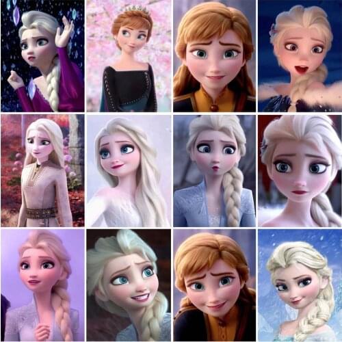 Disney Princess Series Cartoon Diamond Painting Diamond Frozen Elsa Diamond Painting Full Square/Round Decor Home