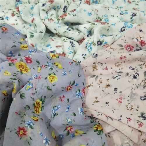 Sewing Chiffon Dress Fabric Floral DIY Material Lovely Scarf Blouse Cosplay craft Fabric 1 yard