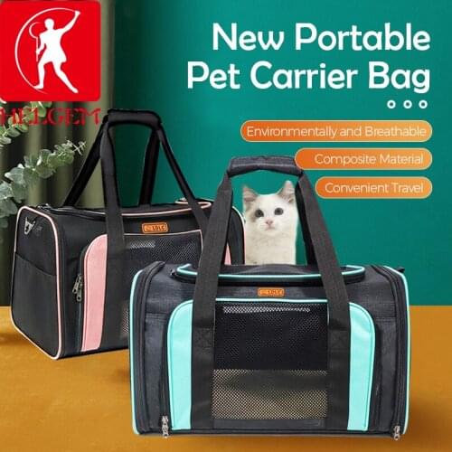 HELGEM Dog Carrier Bags Portable Pet Cat Dog Backpack Breathable Large Capacity Cat Carrying Bag Portable Outdoor Travel
