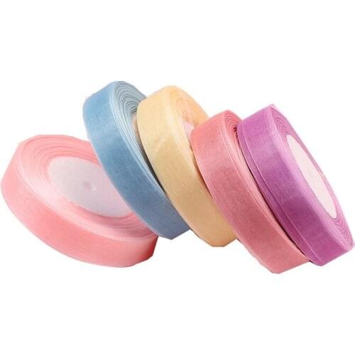 High quality 2cm 50 yards about 45 meters transparent snow gauze ribbon gift wrap hair accessories hook cap wedding decoration