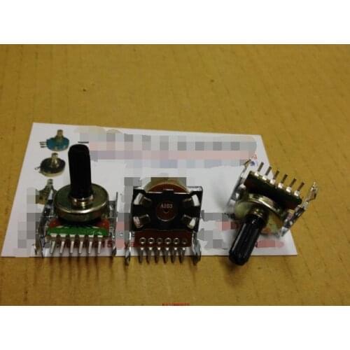 1pcs/lot 161 horizontal walker double potentiometer A103 A10K handle length 15MM flower R201T North version