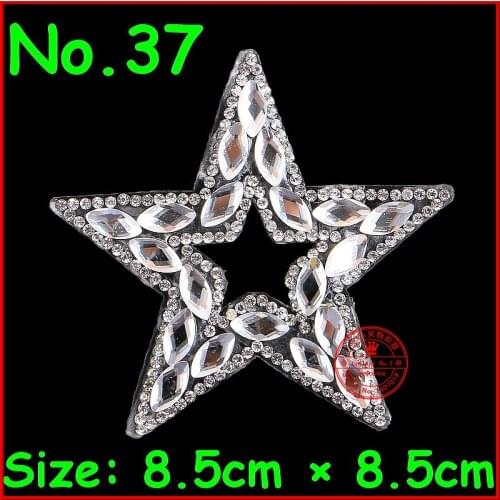1 pcs/Lot NEW White "Star" Hotfix Rhinestone Motif Iron on Crystal Patch For Women Bride Wedding Dress Clothes DIY Accessories