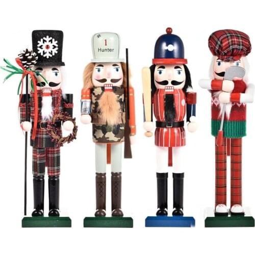 1Pc New Year Wooden Nutcracker Soldier Decor Kids Doll Merry Christmas Decoration Pendants Ornaments for XmasTree Decor