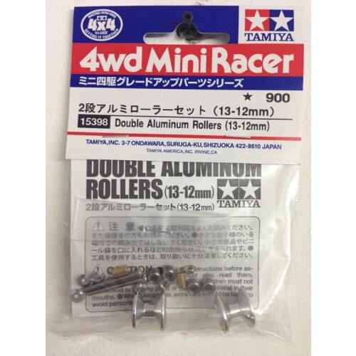 1Bag 15398 13-12mm Double Aluminum Rollers Bearing Guide Wheel With Screw Washer for Tamiya Mini 4WD Racing Car