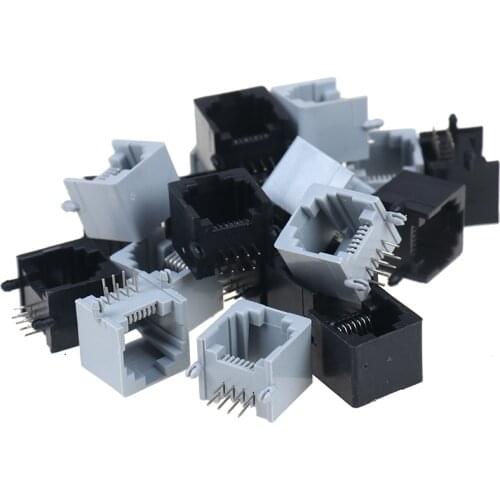 10pcs RJ45 8P8C Computer Internet Network PCB Jack Socket