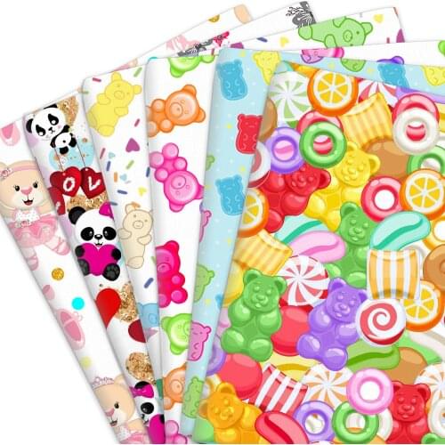50*145cm Candy Cartoon Bear Panda 100% Pure Cotton Polyester Cotton Material Patchwork Sewing Fabrics Quilt Needlework DIY Cloth